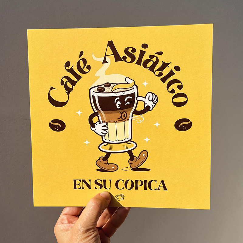 Lámina del café asiático