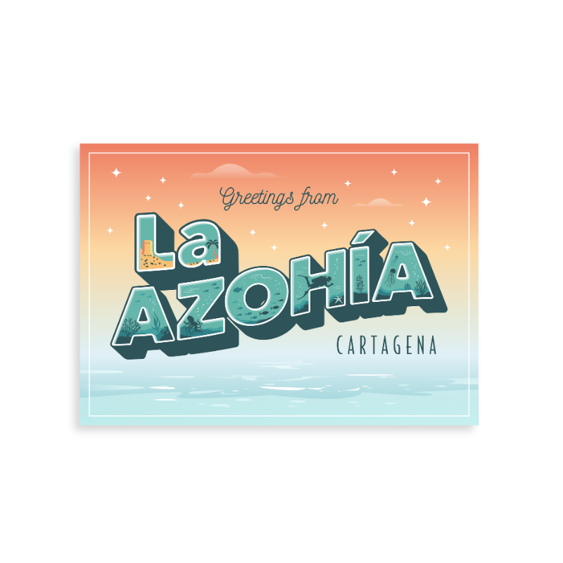 Postal que dice "La Azohía"